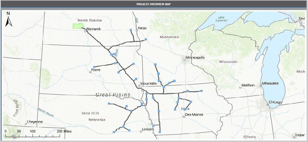 Summit CO2 Pipeline Map